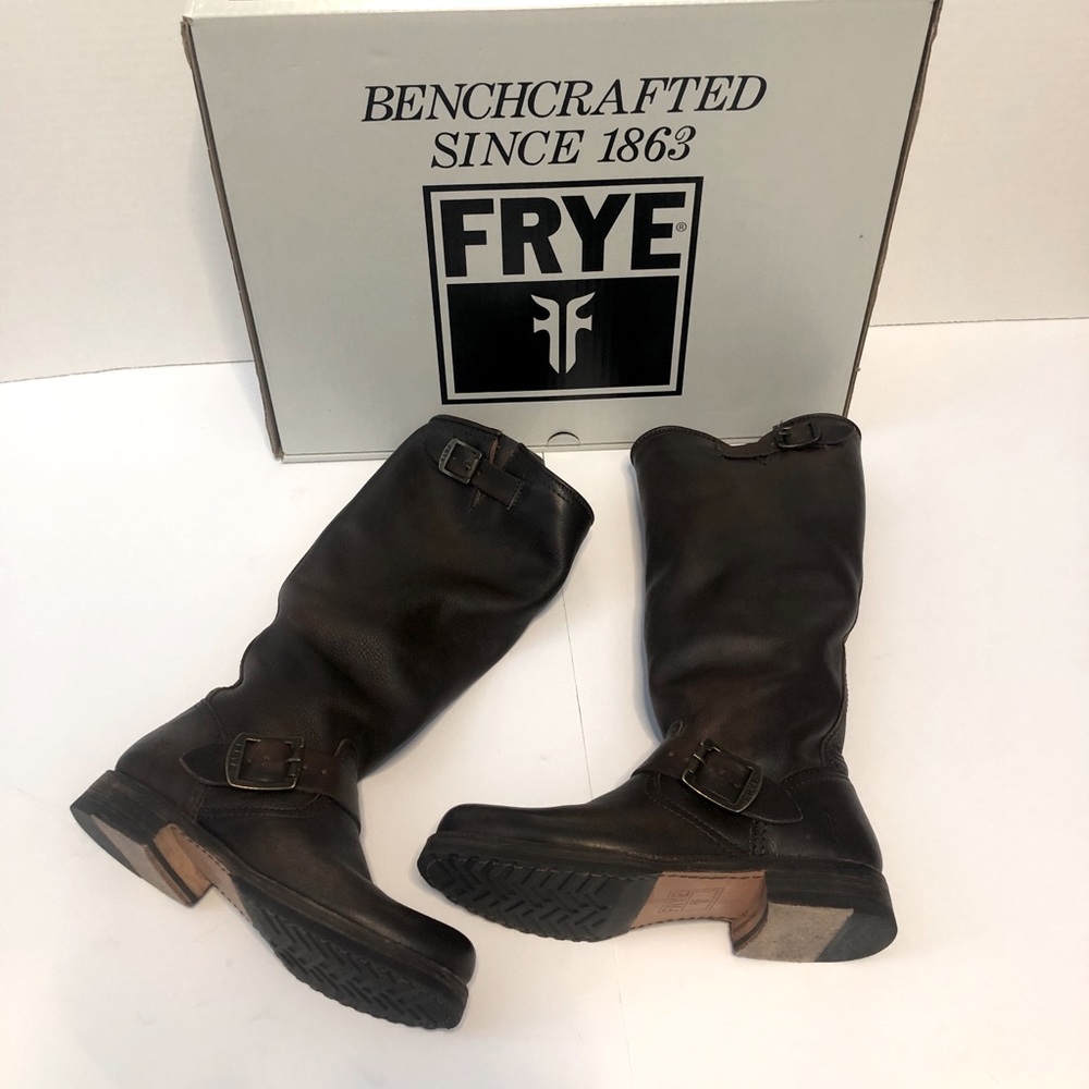 Frye Veronica Slouch Wide Calf Dark Brwn Boot 5.5